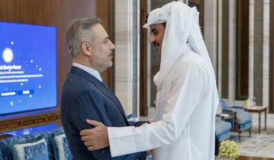 HH the Amir Meets Turkish Foreign Minister Hakan Fidan at Lusail Palace